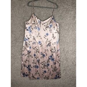 Emma And Michele Floral Slip Night Dress Size XL Pink Blue Sleeveless Romantic